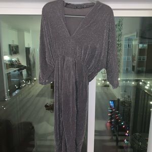 Sparkly Grey Midi Dress